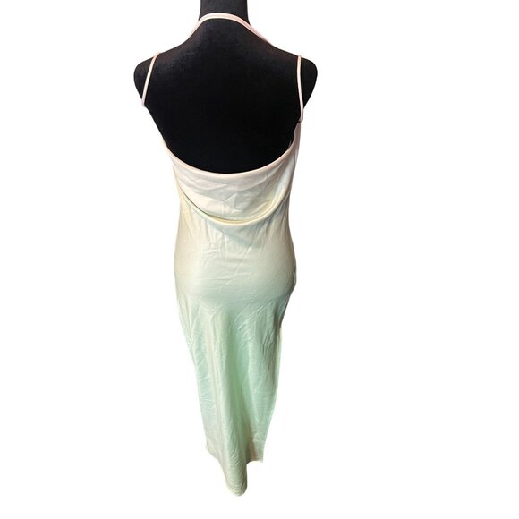 Rare Michael Costello X Revolve XXS Porter Dress Mint Ombre Cowl Neck Maxi Dress - Picture 6 of 12